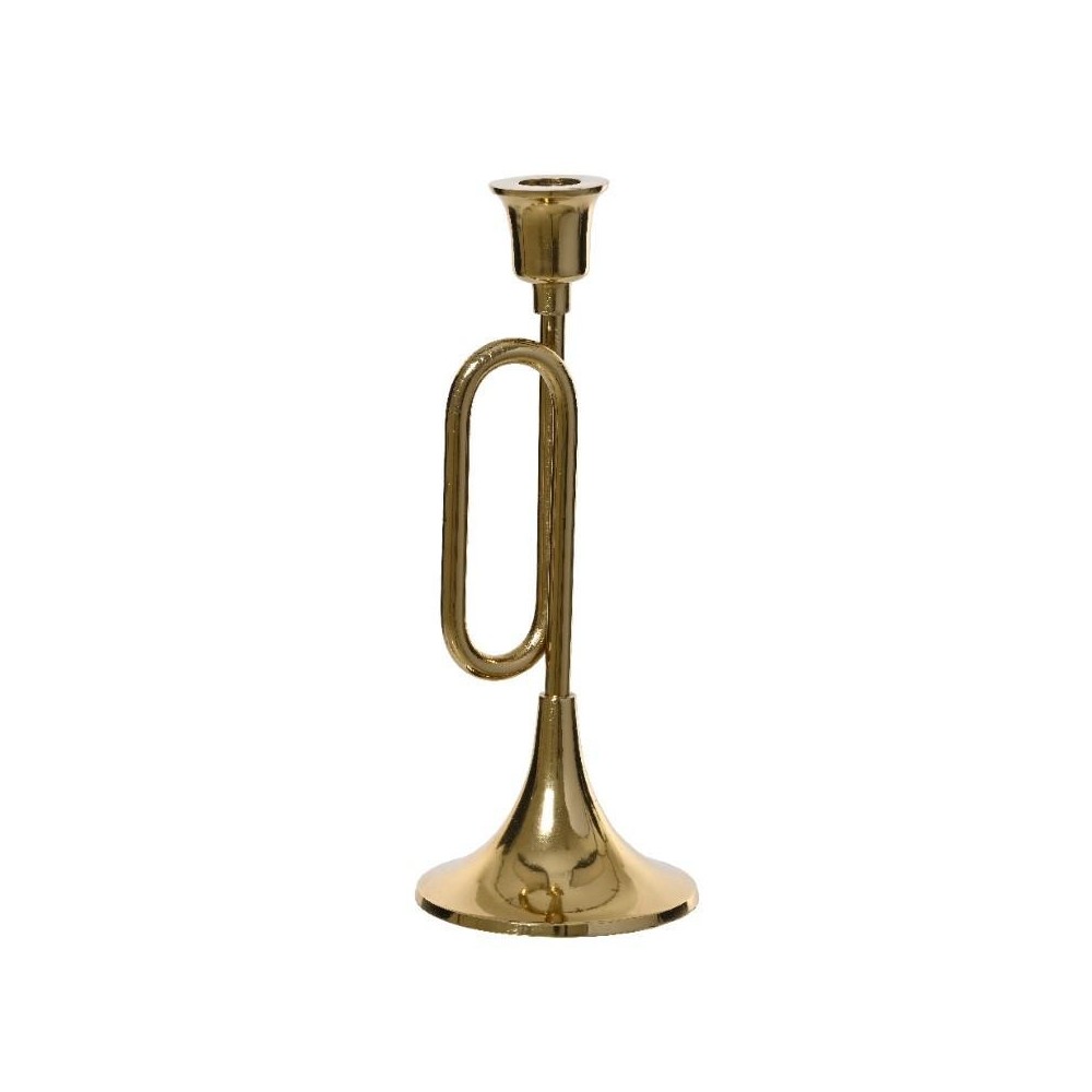 CANDELABRO TROMBA H.27CM. ORO
